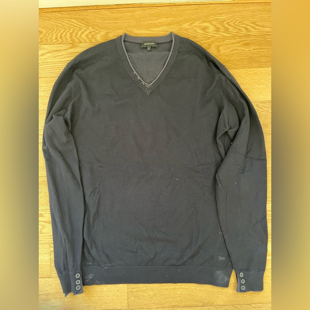 Navy Blue V Neck sweater straight from Italy